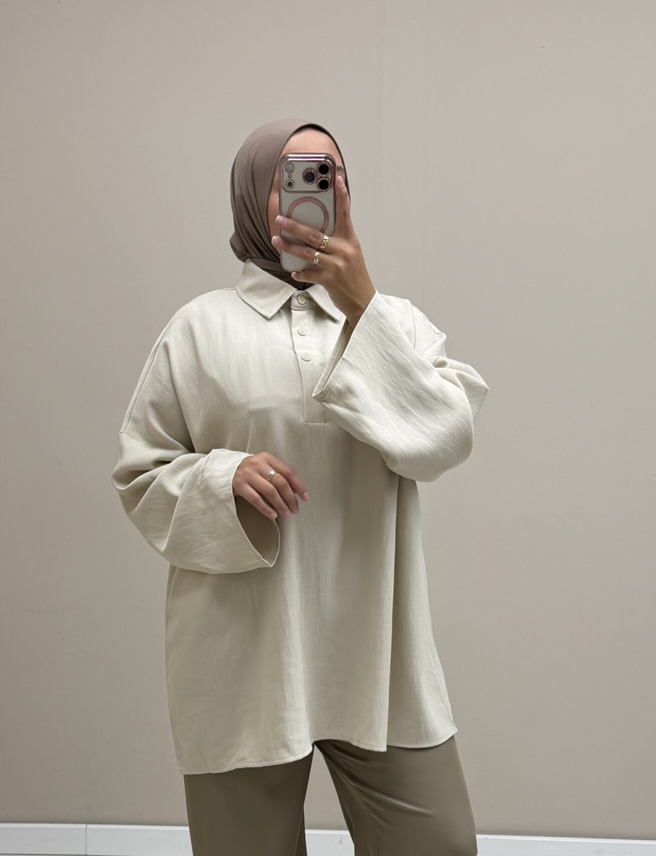 Polo blouse Aya beige
